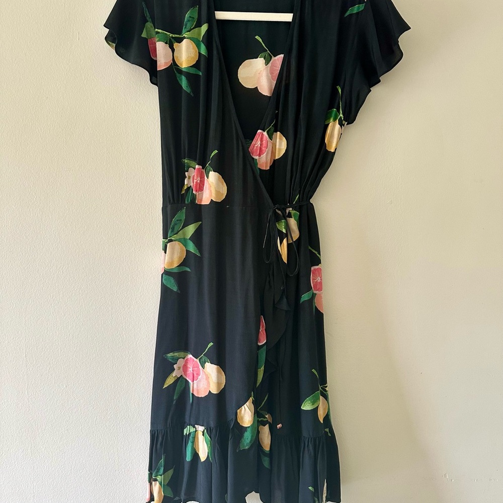 Rails Pink and Orange Midi Sundress with Flutter Sleeves